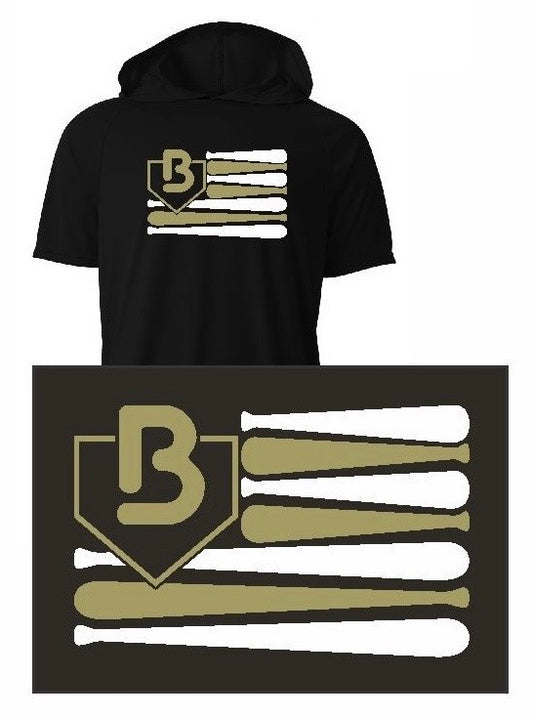 Baseball/Bat Flag Shirt (Black)